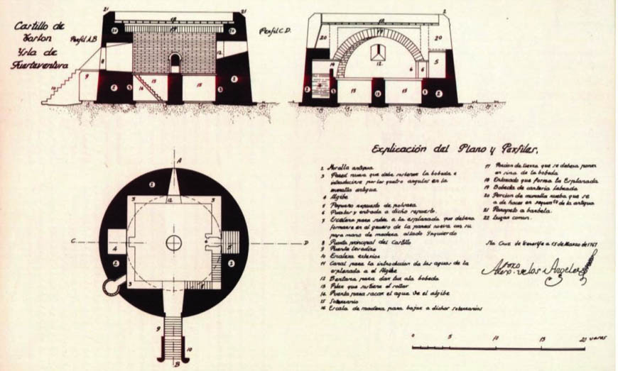 Alzado y planta de Torre del Tostón 1767