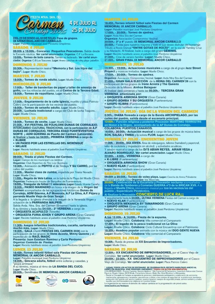 Fiestas del Carmen 2026 – Corralejo