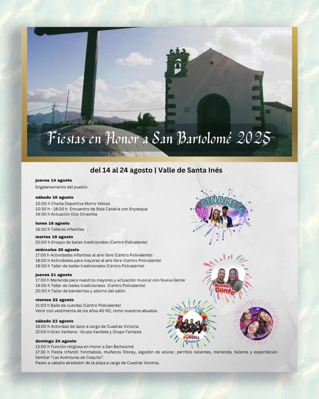 Fiestas de San Bartolomé  –  Valle de Sana Inés - GUÍA DE FUERTEVENTURA