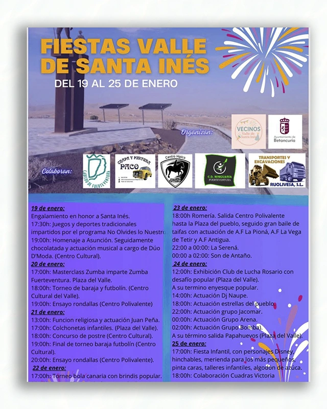 Fiestas del Valle de Santa Inés - GUÍA DE FUERTEVENTURA